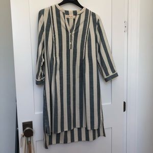 Anthropologie striped blue dress xs